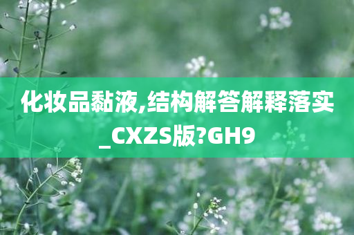 化妆品黏液,结构解答解释落实_CXZS版?GH9