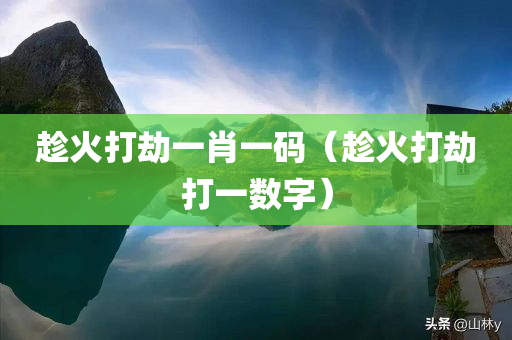 趁火打劫一肖一码（趁火打劫打一数字）