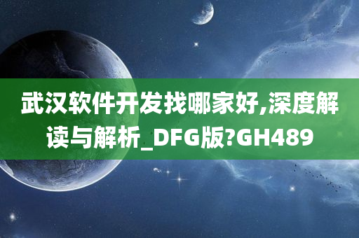 武汉软件开发找哪家好,深度解读与解析_DFG版?GH489