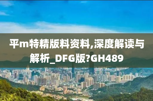 平m特精版料资料,深度解读与解析_DFG版?GH489