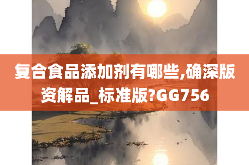 复合食品添加剂有哪些,确深版资解品_标准版?GG756