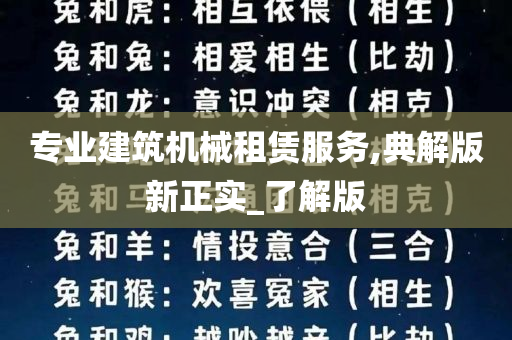 专业建筑机械租赁服务,典解版新正实_了解版