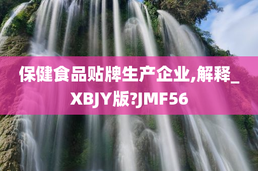 保健食品贴牌生产企业,解释_XBJY版?JMF56