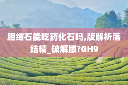 胆结石能吃药化石吗,版解析落结精_破解版?GH9