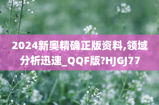 2024新奥精确正版资料,领域分析迅速_QQF版?HJGJ77