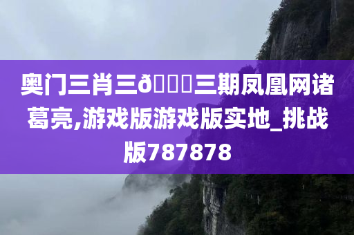 奥门三肖三🐎三期凤凰网诸葛亮,游戏版游戏版实地_挑战版787878