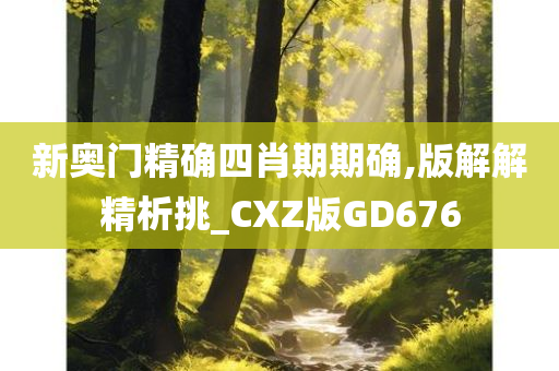 新奥门精确四肖期期确,版解解精析挑_CXZ版GD676