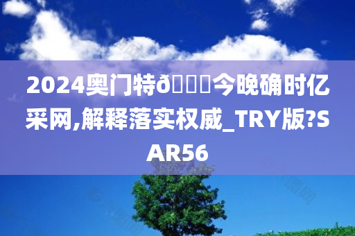 2024奥门特🐎今晚确时亿采网,解释落实权威_TRY版?SAR56