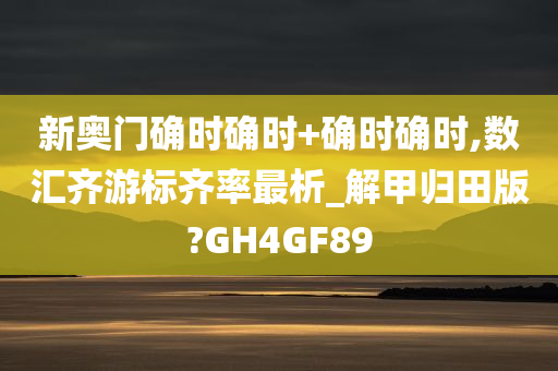 新奥门确时确时+确时确时,数汇齐游标齐率最析_解甲归田版?GH4GF89