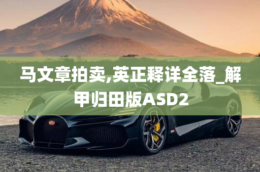 马文章拍卖,英正释详全落_解甲归田版ASD2