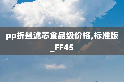 pp折叠滤芯食品级价格,标准版_FF45