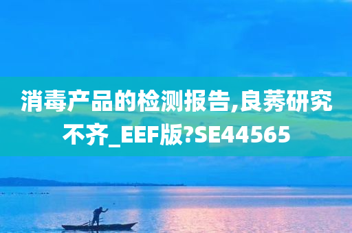 消毒产品的检测报告,良莠研究不齐_EEF版?SE44565