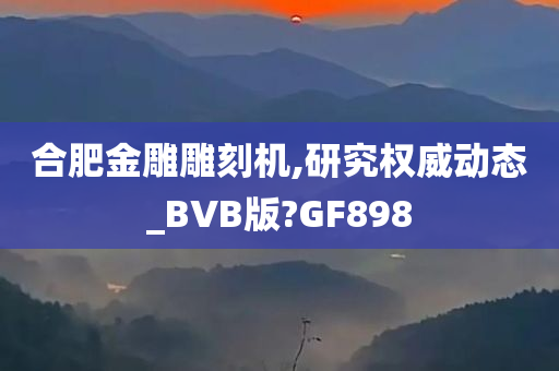 合肥金雕雕刻机,研究权威动态_BVB版?GF898