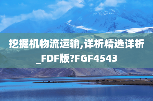 挖掘机物流运输,详析精选详析_FDF版?FGF4543