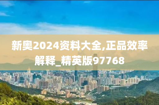 新奥2024资料大全,正品效率解释_精英版97768