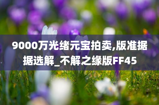 9000万光绪元宝拍卖,版准据据选解_不解之缘版FF45