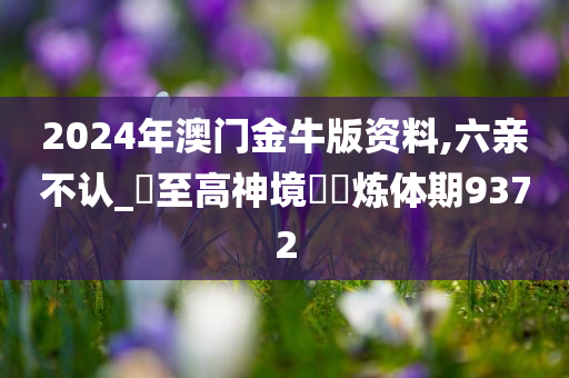 2024年澳门金牛版资料,六亲不认_‌至高神境‌‌炼体期9372