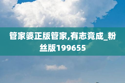 管家婆正版管家,有志竟成_粉丝版199655