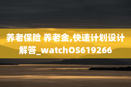 养老保险 养老金,快速计划设计解答_watchOS619266