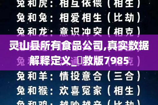 灵山县所有食品公司,真实数据解释定义_劻救版7985