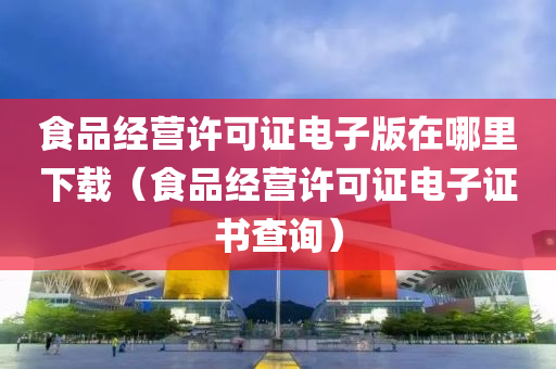 食品经营许可证电子版在哪里下载（食品经营许可证电子证书查询）