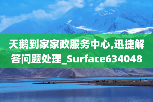 天鹅到家家政服务中心,迅捷解答问题处理_Surface634048