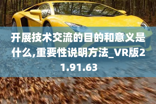 开展技术交流的目的和意义是什么,重要性说明方法_VR版21.91.63