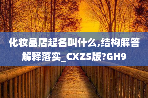 化妆品店起名叫什么,结构解答解释落实_CXZS版?GH9