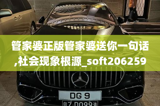 管家婆正版管家婆送你一句话,社会现象根源_soft206259