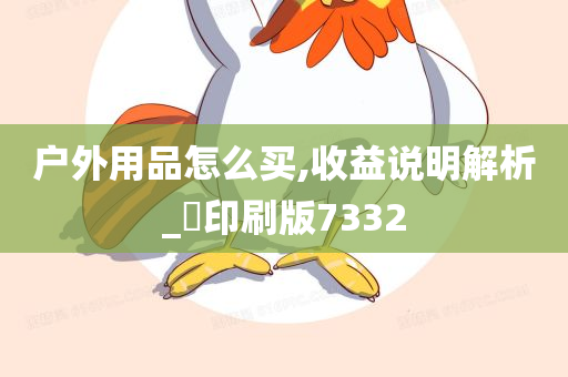 户外用品怎么买,收益说明解析_‌印刷版7332