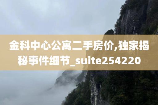 金科中心公寓二手房价,独家揭秘事件细节_suite254220