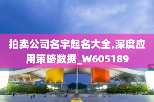 拍卖公司名字起名大全,深度应用策略数据_W605189