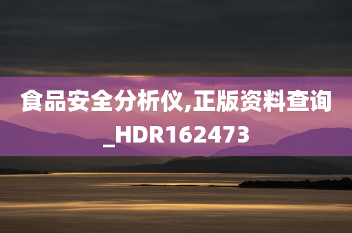 食品安全分析仪,正版资料查询_HDR162473