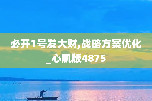 必开1号发大财,战略方案优化_心肌版4875