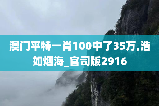 澳门平特一肖100中了35万,浩如烟海_官司版2916