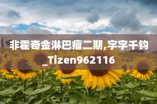 非霍奇金淋巴瘤二期,字字千钧_Tizen962116