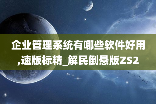 企业管理系统有哪些软件好用,速版标精_解民倒悬版ZS2