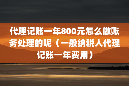 代理记账一年800元怎么做账务处理的呢（一般纳税人代理记账一年费用）