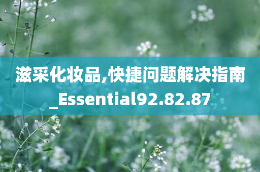 滋采化妆品,快捷问题解决指南_Essential92.82.87