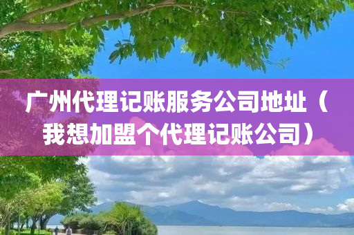 广州代理记账服务公司地址（我想加盟个代理记账公司）