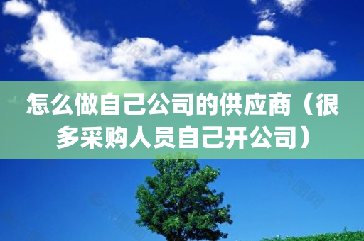 怎么做自己公司的供应商（很多采购人员自己开公司）