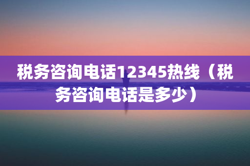 税务咨询电话12345热线（税务咨询电话是多少）