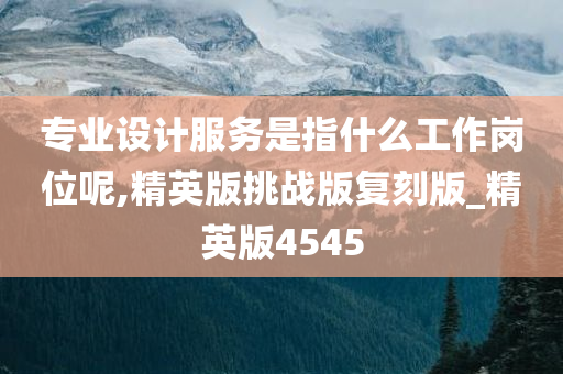 专业设计服务是指什么工作岗位呢,精英版挑战版复刻版_精英版4545