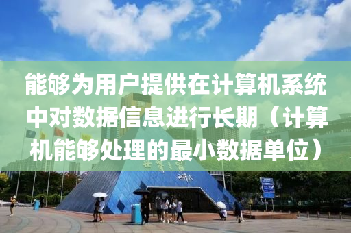 能够为用户提供在计算机系统中对数据信息进行长期（计算机能够处理的最小数据单位）