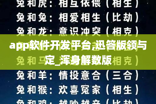 app软件开发平台,迅答版领与定_浑身解数版