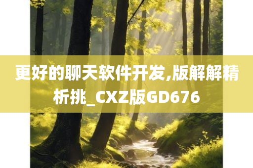 更好的聊天软件开发,版解解精析挑_CXZ版GD676