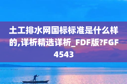 土工排水网国标标准是什么样的,详析精选详析_FDF版?FGF4543