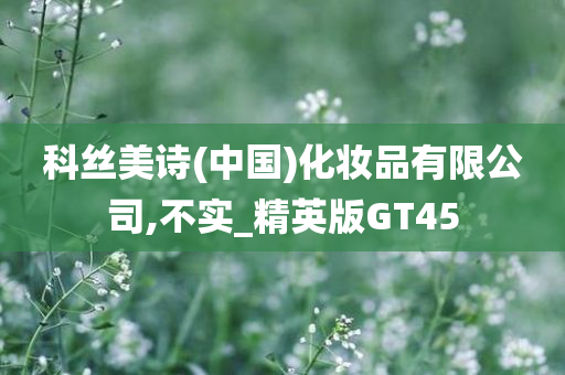 科丝美诗(中国)化妆品有限公司,不实_精英版GT45