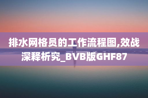 排水网格员的工作流程图,效战深释析究_BVB版GHF87