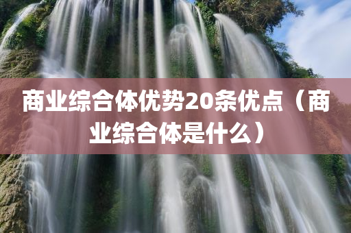 商业综合体优势20条优点（商业综合体是什么）